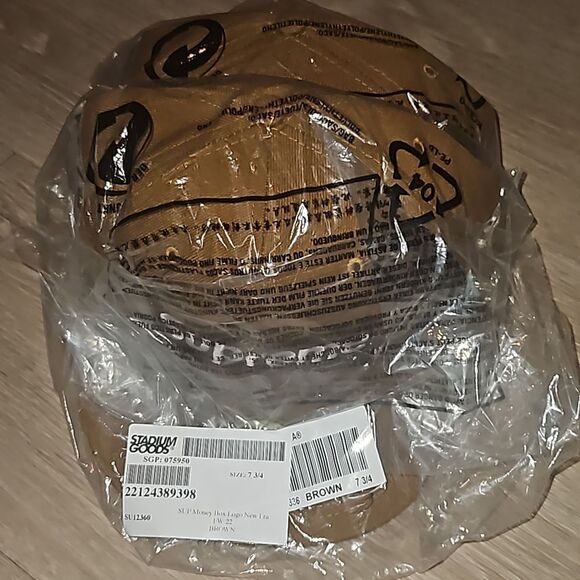 SUPREME FW22 MONEY BOX LOGO NEW ERA FITTED HAT  BROWN - Picture 2 of 2